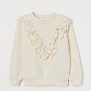 Crewneck Eyelet Sweatshirt, Size 9-10